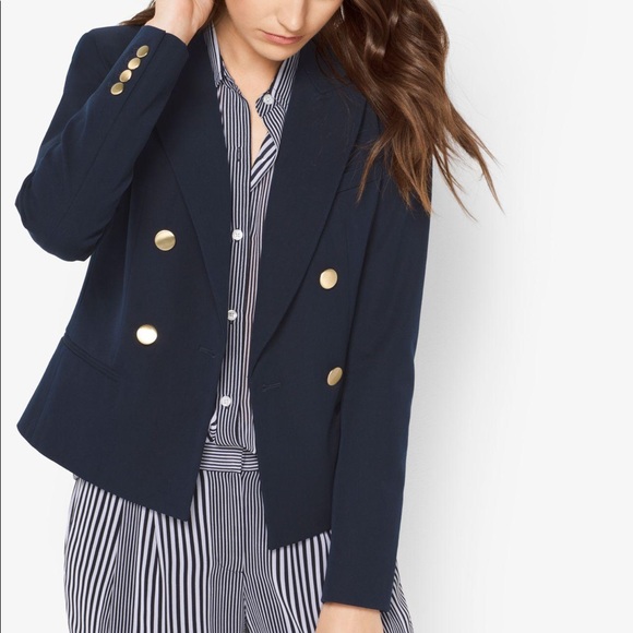 Michael Kors Navy Blazer with gold Buttons - Picture 3 of 8